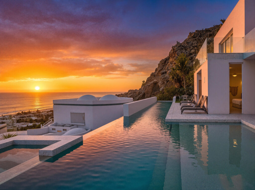 Cabo Luxury Pedregal Csl Imagine living where every moment is framed by the endless blue of the Pacific. Wake to the scent of gardenias and plumeria drifting through lush private gardens. Spend your days beside your 70-foot infinity-edge pool, the water seeming to spill directly into the sea beyond.This is more than a home. It's a sanctuary. Here, sleek architectural lines and cool Italian marble create a gallery-like setting, while a stunning glass elevator lifts you through the heart of the house. From your desk, the ocean – 140 De La Carreta, Cabo San Lucas, BS