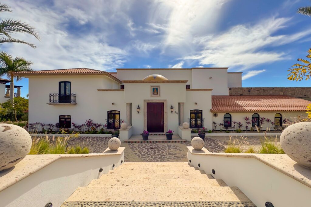 Cabo Luxury Fundadores Step into Villa Andaluz where Old-World romance meets Mexican charm. This sprawling 12,000+ AC sq.ft. estate redefines the classic Mexican hacienda. Centered around a lush, tiled courtyard with a tranquil stone fountain, this 7-bedroom, 9-bathroom villa offers an expansive floor plan designed for seamless indoor-outdoor living.The heart of the home features a grand living room with ocean – 206 Av. Padre Kino, San Jose del Cabo, BS