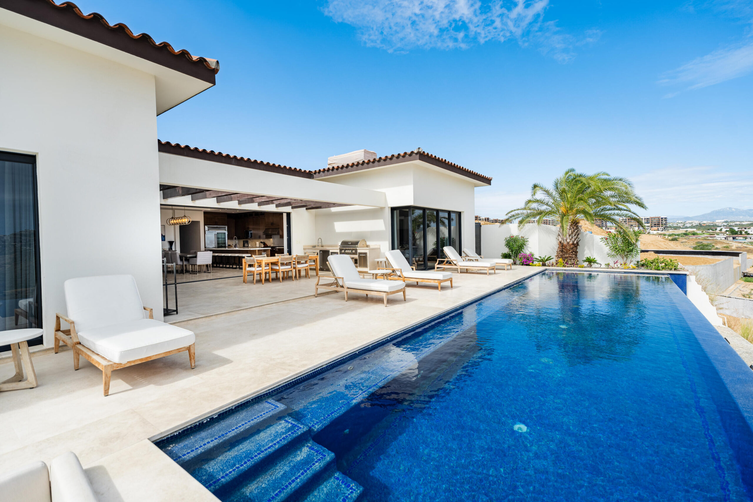 Cabo Luxury Coronado Live the Dream at Cielo Marbella in QuiviraExperience refined living in this exceptional home located within the prestigious Quivira community. Set in the exclusive enclave of Cielo Marbella, this 6-bedroom residence features 5 full bathrooms and 2 half bathrooms across 4,134.75 sq. ft. of air-conditioned interior space, offering a perfect balance of sophistication and comfort.This villa is in mint condition , ideal for family gatherings or rental opportunities . House and patio furniture is included in the asking price Designed for both relaxation and entertaining, the home showcases a heated infinity pool, jacuzzi, outdoor kitchen, fire pit, and a serene fountain—ideal for enjoying the Baja lifestyle for sale