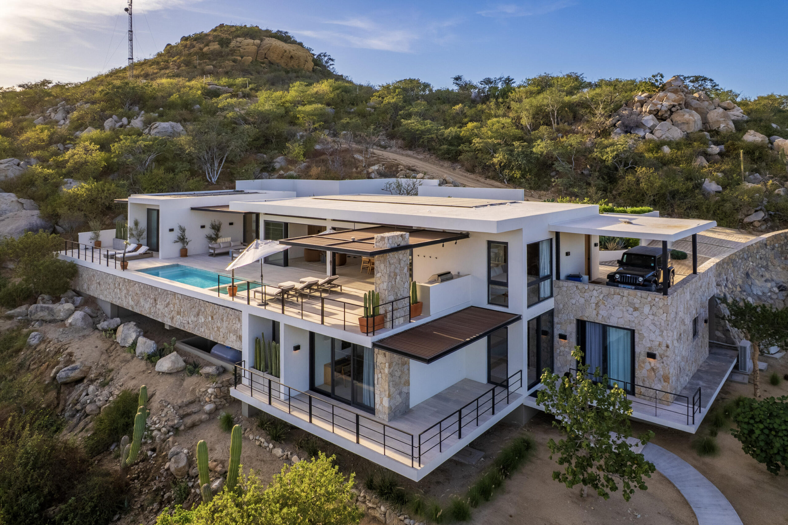 Cabo Luxury Laguna Hills Casa Savoy is a modern 4014 square foot, four-bedroom hillside home, built in 2024, in Laguna Hills, offering breathtaking ocean for sale
